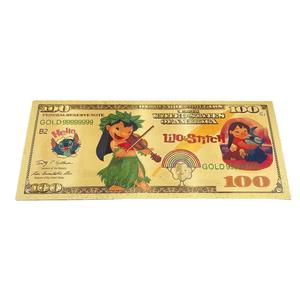 Billete Conmemorativo de <span class=keywords><strong>Lilo</strong></span> y Stitch con Lámina Dorada, Coleccionable de Anime en Plástico, Regalo - Product Image 3
