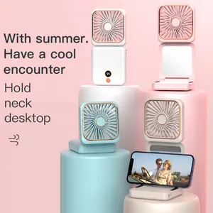 2024 Hot-selling 6 in 1 Portable Hand Held Fan Rechargeable Power Bank with Mini USB Cooling Foldable Hand Fan