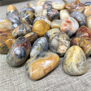 Pietre Curative di Cristallo all'Ingrosso 20-30mm, Agata Crazy Lace Gialla Naturale Levigata per Decorazione Casa - Product Image 6