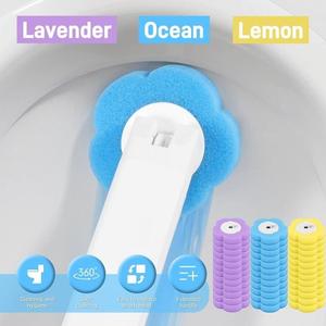 Wholesale Disposable Toilet <b>Brush</b> Refill 6pcs/set, 3-Layer Sponge Replacement Head for Bathroom <b>Cleaning</b>, Bulk Household - Product Image 2