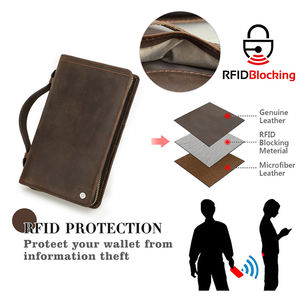 <span class=keywords><strong>Portefeuille</strong></span> de voyage de luxe en cuir de vachette pleine fleur vintage, porte-passeport en cuir véritable haut de gamme avec fonction de blocage RFID - Product Image 4