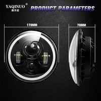 Phares de voiture ronds à LED de 7 pouces, faisceau haut/bas, DRL, yeux d'ange, lumières LED pour moto, phare de 7 pouces pour Jeep Wrangler JK, accessoires