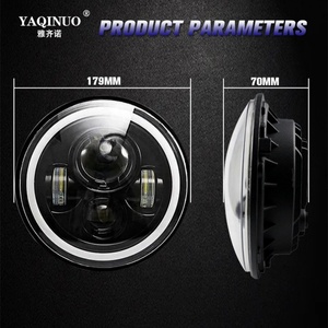 Phares de voiture ronds à LED de 7 pouces, faisceau haut/bas, DRL, yeux d'ange, lumières LED pour moto, phare de 7 pouces pour Jeep Wrangler JK, accessoires - Product Image 4