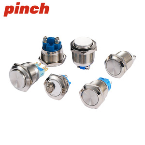 Pinch Metal Push <b>Button</b> Switch 12/16/19mm IP65 10A 12V Round Head Mechanical Car Horn Use - Product Image 3