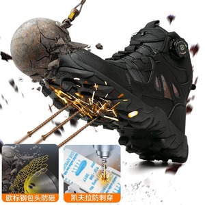 <b>Work</b> Safety <b>Shoes</b> Steel Toe Cap Smash-proof Puncture-proof Sports Outdoor Mountaineering Wear-resistant <b>Men's</b> Winter Steel Boots - Product Image 2