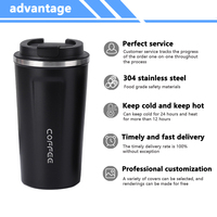 Tasses personnalisées avec logo imprimé 380 ml 510 ml Tasse à café intelligente Contrôle de la température Thermos de voyage Tasse à café Vaisselle