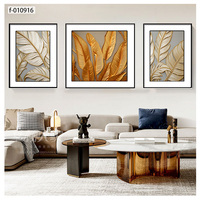 Vente en gros de plantes à feuilles dorées de haute qualité pour la décoration intérieure. Tableau mural en cuir imprimé UV.