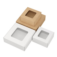 Boîte cadeau carrée en papier kraft blanc mat créatif, bonne étanchéité, personnalisable, transparente pour aliments et économique