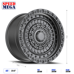 ล้ออัลลอยด์สีดำ SPEED MEGA สำหรับออฟโรด ขนาด 17x10J 18x6.5J 19x9J 20x10J ขอบลึกแบบ Beadlock สำหรับรถกระบะและ SUV - Product Image 5