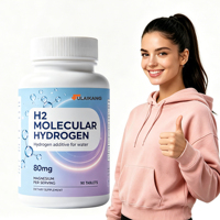 Comprimés d'hydrogène moléculaire H2 à marque privée OEM, 80 mg de magnésium par portion pour le soutien énergétique et la récupération, 90 unités, sans OGM, végétalien