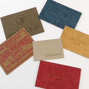 Custom Washable Leather Denim <strong>Jeans</strong> Tags Washed Labels With Debossed <strong>Logo</strong> Labels Rectangle Eco-Friendly Stitch For <strong>Jeans</strong> - Product Image 1