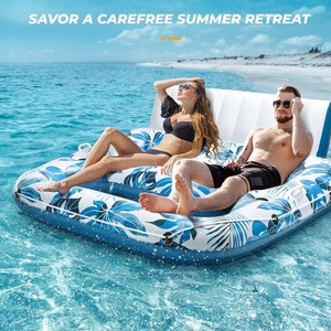 Flotadores de PVC para Piscina con Respaldo, Reposapiés y Portavasos, Balsas para Broncearse para Adultos, Ideales para Vacaciones en la Playa - Product Image 4