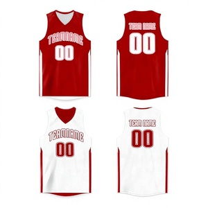 Maillots de basket-ball personnalisés pour équipes de jeunes, ensembles de vêtements avec motifs sublimés, tissu respirant et à séchage rapide, sans manches - Product Image 1