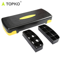 Plataformas de Step Aeróbico TOPKO para Gimnasio/Hogar, con Logotipo Personalizado, Altura Ajustable de 2-3 Niveles, Pedal de Step Aeróbico