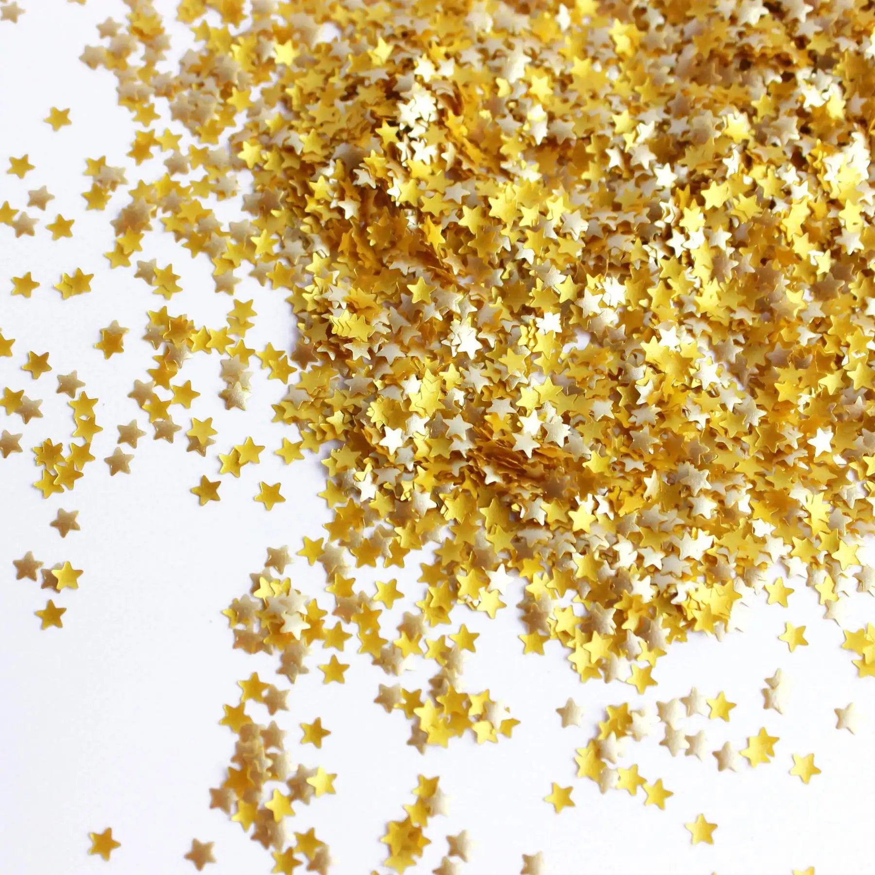 Aspersores de estrellas de purpurina dorada comestible para decoración de pasteles