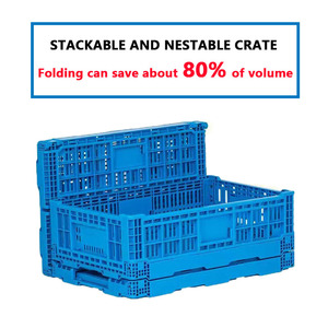 Cesto Pieghevole in Plastica per Verdura/Frutta, Scatola Perforata Impilabile, Cassa in Plastica Richiudibile, Contenitore Pieghevole per Stoccaggio - Product Image 5