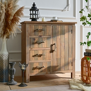 ART NEST Farmhouse <b>Rustic</b> Solid Wood Luxury Classic <b>Sideboard</b> Easy Assembly Home Furniture for Dining Living Room Hotel Home Bar - Product Image 4