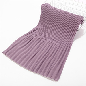 Nueva moda para mujer Bandana étnica Jersey de gasa a rayas Hijab con perlas de seda dobladas Musulmán Nuevo estilo - Product Image 4