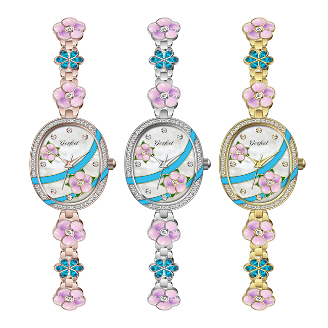 Manufacturer in China Stainless Steel Luxury Ladies Bracelet Watches Enamel Dial Custom Logo Jewelry Watch for Women