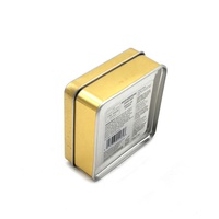 Mini boîte à charnière carrée en métal gaufré, emballage en étain, aromathérapie, boîte à savon de luxe, vente en gros