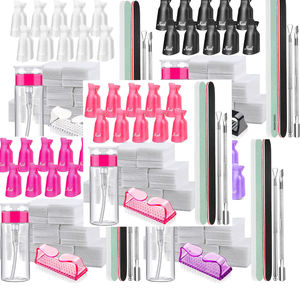 Unha polonês Gel Removedor Tools Kit Nail Clips + Garrafa Removedor Polonês + Nail Remover Algodão Pad + Escova + Empurrador de cutícula + Arquivo - Product Image 1