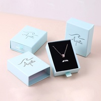 Boîte à bijoux avec tiroir en carton imprimé de papier de luxe avec logo personnalisé Boîtes cadeaux Boîte à bijoux pour collier, boucle d'oreille, bracelet, bague