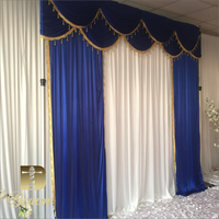 Rideaux croisés de couleur populaire à double couche pour la décoration de scène de mariage, toile de fond murale avec cadre de support pour les décorations de fête