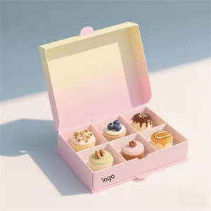 Diseño personalizado Biodegradable to Go Postre Cookie Box 9 Rejillas Papel plegable Galletas Cajas de embalaje para Caja de galletas - Product Image 2