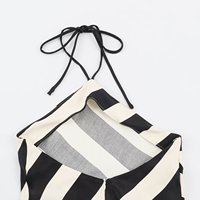 PB&ZA Élégante et sexy Nouvelle collection Automne 2026 Robe midi dos nu rayée à col licou pour femme 7484158