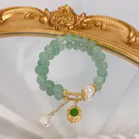 Glückliche Schnalle Naturstein Armband Süßwasser Perle Zirkon Charme Jade Kristall Perlen Armband