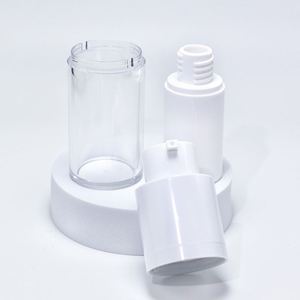 Cosmetic Luxury pp Airless Pump Bottle 15ml 30ml 50ml White Double Wall Airless Serum Bottle With Frosted Refillable Bottle - Product Image 5