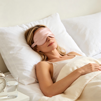 Masque de sommeil en satin doux avec bande élastique réglable, cache-yeux occultant, plusieurs couleurs unies, portable pour le voyage