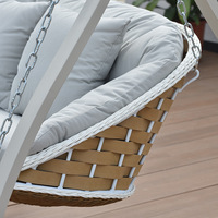 Fauteuil suspendu double à bascule moderne pour jardin et cour extérieure, hamac en métal avec coussin imperméable, chaise suspendue pour balcon