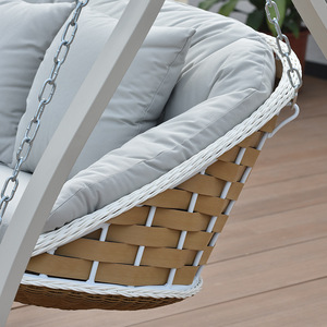 Hiện đại ngoài trời sân vườn đu ghế đôi <span class=keywords><strong>Rocking</strong></span> võng với mây kim loại đu treo ghế cho ban công hộ gia đình - Product Image 3