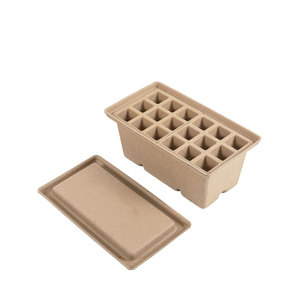 Pot <span class=keywords><strong>de</strong></span> fleur moulé en pulpe personnalisé en usine Dégradation complète Maternelle Boîte <span class=keywords><strong>de</strong></span> pépinière <span class=keywords><strong>de</strong></span> pulpe plantée à la main Boîte <span class=keywords><strong>de</strong></span> pulpe recyclée - Product Image 1