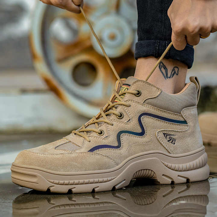 ZG 8828 Customized Beige Color Work Boots Safety Shoes for Men