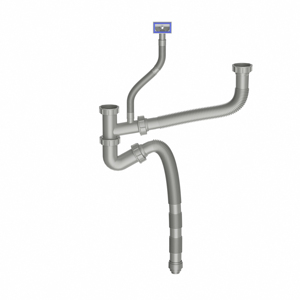 Bộ Ống Thoát Nước Bồn Rửa Nhà Bếp Hai Bát Chất Lượng Cao Pakistan Và Ấn Độ Với Ống Thoát Nước Hình Ống Có Thể Mở Rộng - Product Image 1