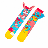 Chaussettes hautes pour enfants de 3 à 8 ans, motif animal de dessin animé, oreilles de lapin 3D, tortue, design amusant et original, chaussettes longues pour toutes les saisons, fête costumée
