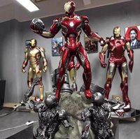 Escultura de Personaje de Marvel 1:4, Adorno Grande Luminoso de Iron Man, Decoración para Cibercafé o Cine