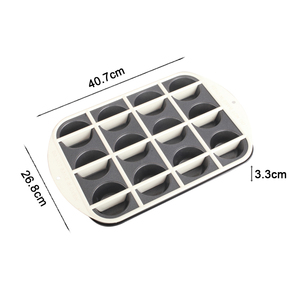 Moule à muffins 12 cavités avec séparateur amovible, en acier au carbone antiadhésif, pour demi-muffins, certifié LFGB - Product Image 4
