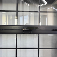 Fenêtre verticale pliante en aluminium avec grille, fenêtre résidentielle pliante verticale