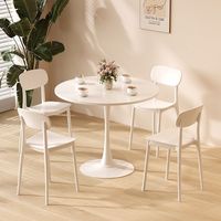 Meubles de maison modernes de style nordique blanc à la mode petit ensemble de chaises de table à manger tulipe assorties pour la maison hôtel café restaurant