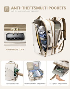 NOUVEAU 2024 YCH <span class=keywords><strong>Sac</strong></span> à dos de <span class=keywords><strong>voyage</strong></span> 4 pièces/ensemble, imperméable, extensible, <span class=keywords><strong>40L</strong></span>, approuvé par la TSA, grand <span class=keywords><strong>sac</strong></span> à dos pour ordinateur portable avec USB, unisexe - Product Image 4