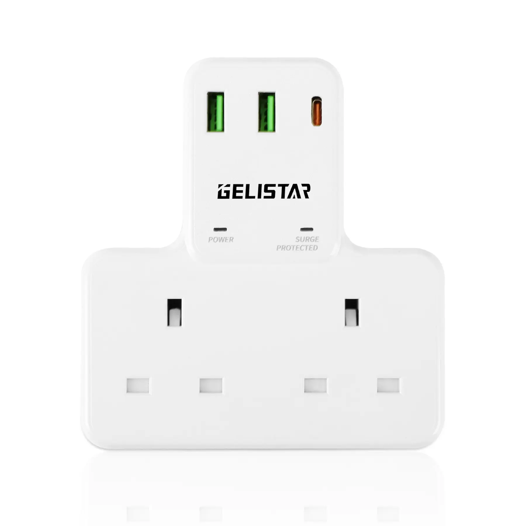 UK Rij Stekker Met 2 Usb Type C Snellaadpoort 5V/3.1a Intelligente Power Line-Stekker Stekker Stekker