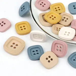 Garment Decoration Sewing Accessories Colorful Square Children Plastic Resin Buttons Wholesale