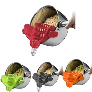2023 New Kitchen Gizmo Snap N Strain Pot colino e Pasta colino in Silicone regolabile Snap Clip Drain Pot Side Sticker