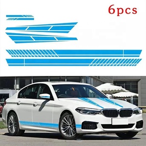 6Pcs Car Side Body Vinyl Decal Sticker <span class=keywords><strong>Racing</strong></span> Long Stripe Decals grafica autoadesivo decorazione automatica - Product Image 4
