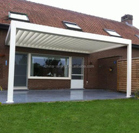 Pérgola de Aleación de Aluminio Personalizada, Sistema de Techo con Persianas Resistentes a la Lluvia, Horizontal, Moderna, Ignífuga, Certificada BS476