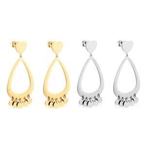 Pendientes de Bola Redondos de Acero Inoxidable con Baño de Oro de 18k - Product Image 6