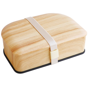 Japanese Style Wood Grain <b>Lunch</b> <b>Box</b> Single Layer Sealed Bento <b>Box</b> Microwave Safe For Children - Product Image 4